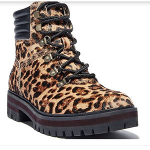 COPY - Timberland London Square Cheetah PrintChunky Lug Sole Block Combat Boots